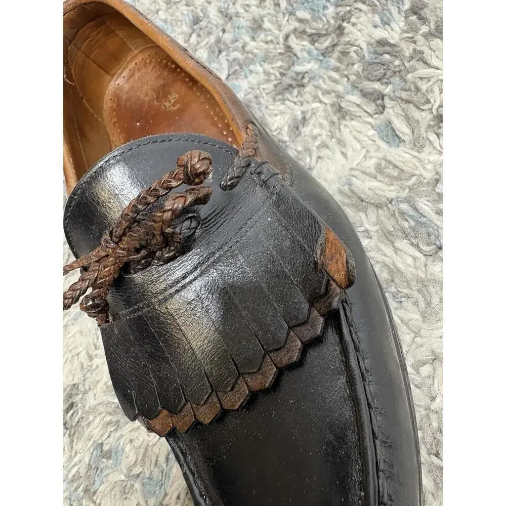 Allen Edmonds Shoes Mens 10.5 Woodstock Penny Loafers Leather Kiltie Braided Tie